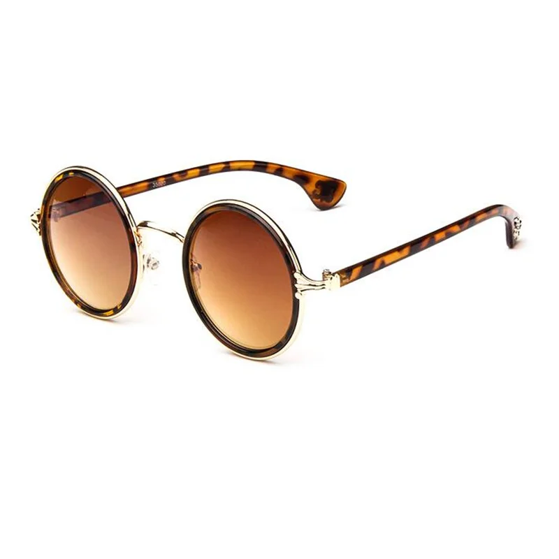 

Women Men Sunglasses Metal Eyeglasses Frame Retro Trend Fashion All-Match Colorful Reflective Round AC Lens UV400 028