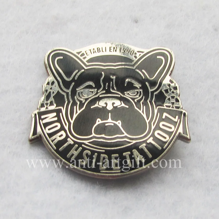 

Customized dog shape black dye hard enamel design pin badges
