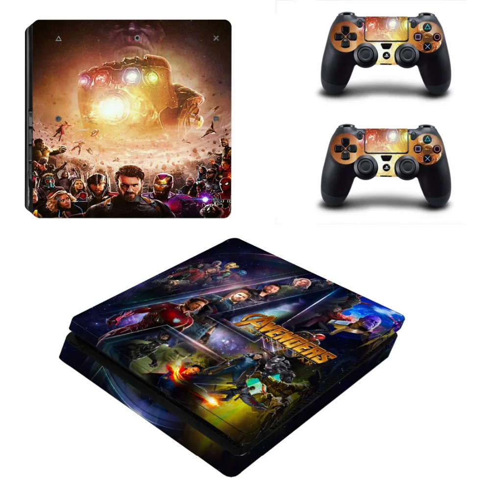 

Avengers Infinity War PS4 Slim Skin Sticker Decal for PlayStation 4 Console and 2 Controller PS4 Slim Skins Sticker Vinyl
