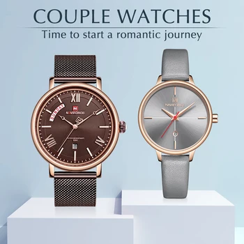 

NAVIOFRCE Couple Watches for Lovers Waterproof Quartz Watch for Male and Female Fashion Casual Clock Reloj Hombre Set for Sale