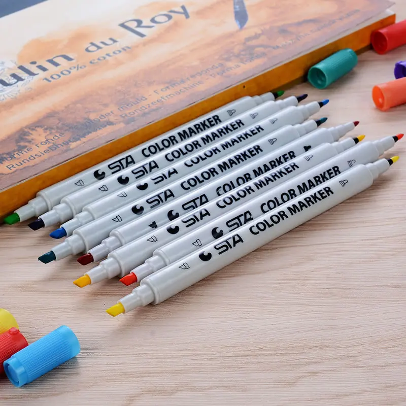 

80 Colors for Choose Single Marker Water-based Art Marker Pen for Manga Drawing Coloring Dual Tip Brush Markers Art Pens