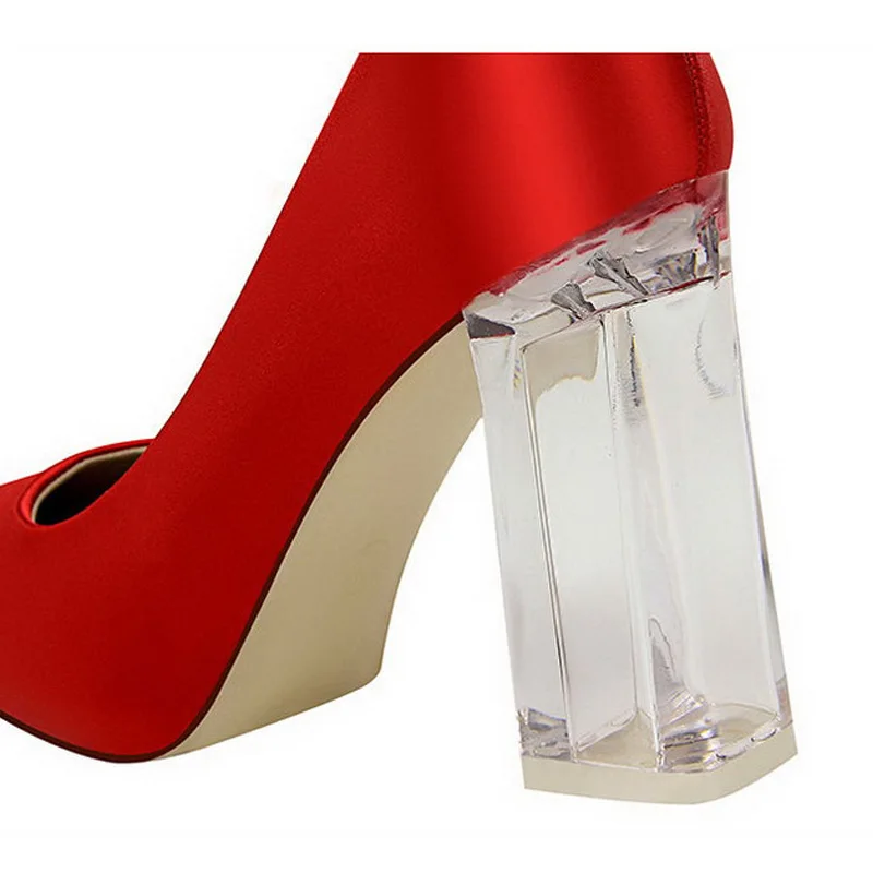 Bigtree/обувь; Новинка года; женские туфли-лодочки на высоком каблуке со стразами; модные свадебные туфли; туфли для вечеринки; женская обувь; большой размер 43
