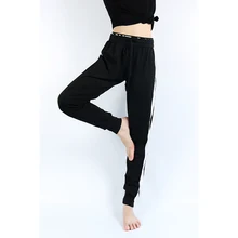 Спортивные штаны с завязками на талии для пробежек, женские спортивные штаны для бега в тренажерном зале, Свободные тренировочные штаны, спортивные штаны черного цвета