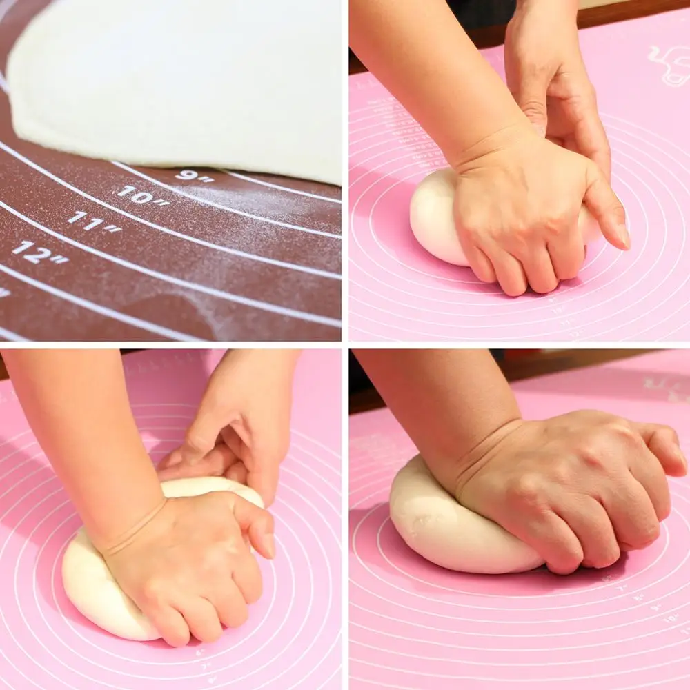 Silicone Baking Mat Non-Stick with Scale Liner Pad Pastry Rolling Dough Fondant Baking Pastry Bakeware Tools 29*26 cm