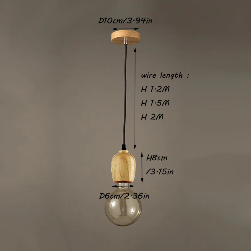 Modern Hanging Wood Pendant Light Simple Indoor Lighting Wooden Nordic Pendant Lamp Restaurant Bar Living Bedroom Lighting  (4)