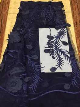 

ZY0833 5 yard Off White/Black 3D flowers sequins on netting/mesh embroidered wedding/ evinging/show dress lace fabric by yard