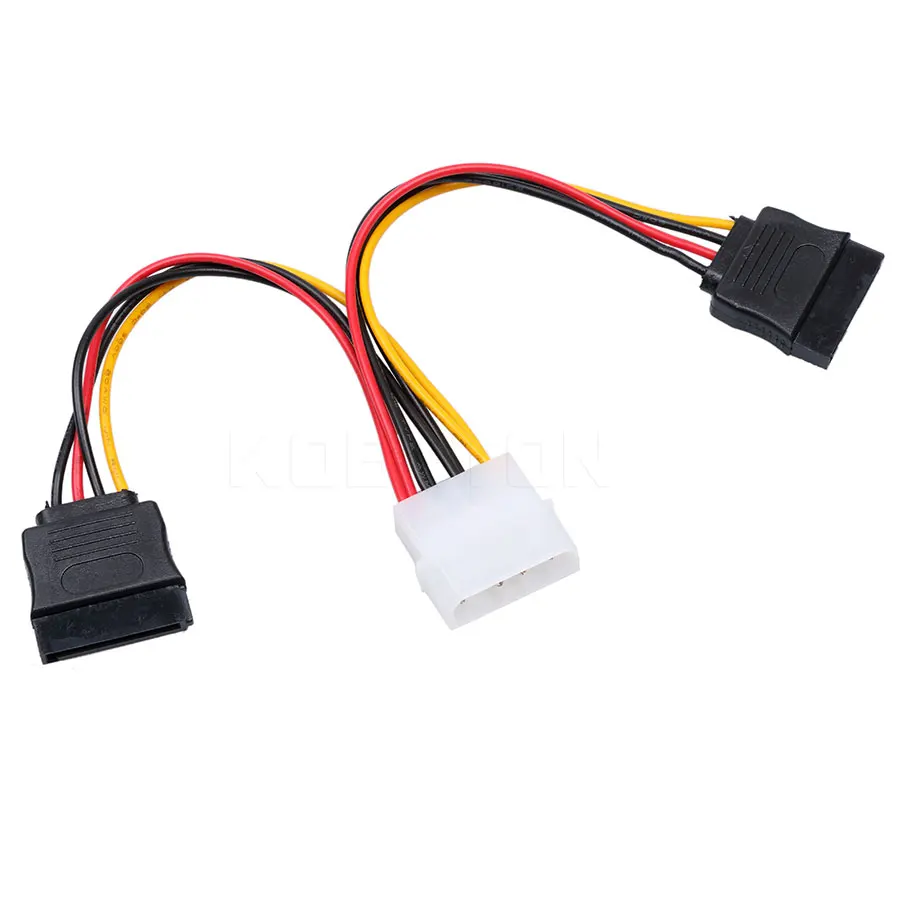 

2pcs IDE to Sata Power Cable IDE to 2x Serial ATA SATA HDD Power Adapter 4pin IDE To 15pin SATA HDD Power Cable