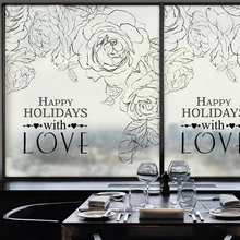 Размеры статического прилипания витражи Стекло окна Плёнки большой изготовление размеров под заказ для Ванная комната раздвижные двери эскиз Стиль розовый, черный