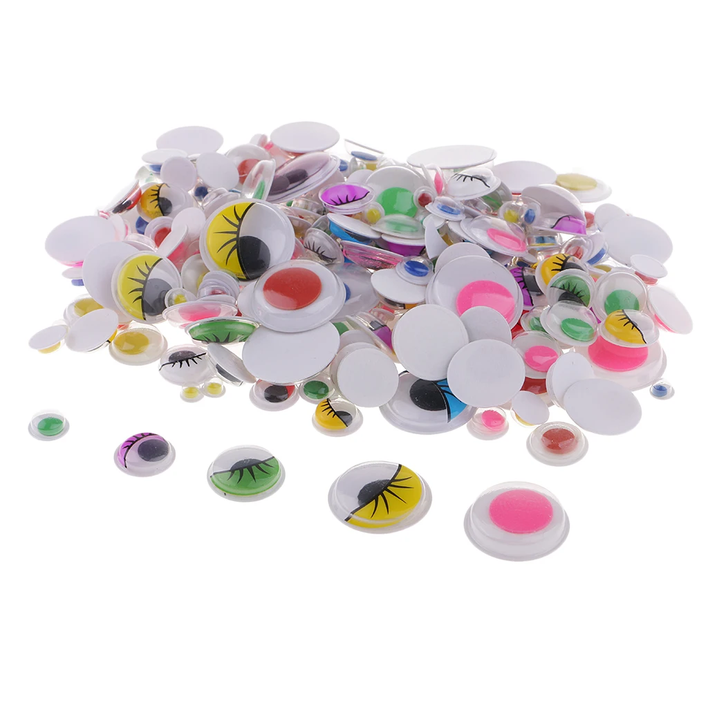 300pc Mixed Googly Eyes SELF ADHESIVE Wiggly Eyes For DIY Scrapbooking Craft