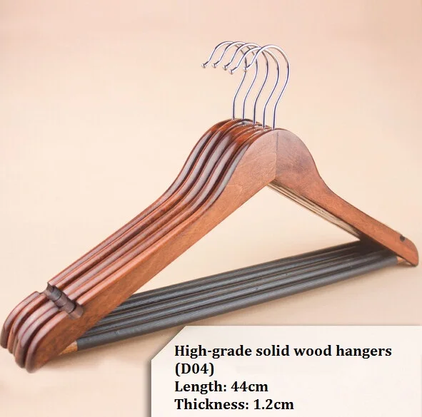 44*1.2cm and 5 pieces /lot closet rod hanger for adults 100 wooden
