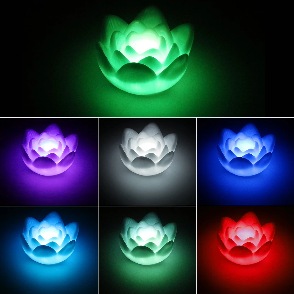 Flower Night Light Color Changing Lotus LED Night Light Nightlights Romantic Home Bedroom