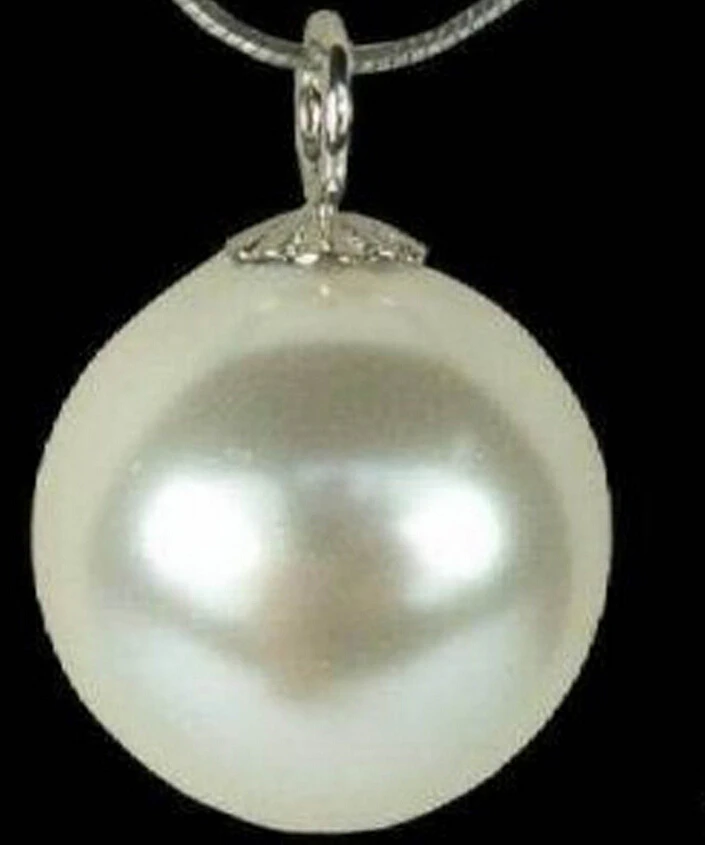 

3089 White Sea Shell Pearl Pendant Necklace Free shipping