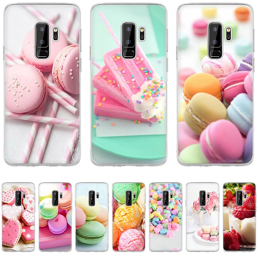 

Case Cover for Samsung A7 A9 A10 A20 A30 A40 A50 A60 A70 A5 A6 A8 Plus J3 J5 J6 J7 PINK Heart Dessert Ice Cream Macarons Cake