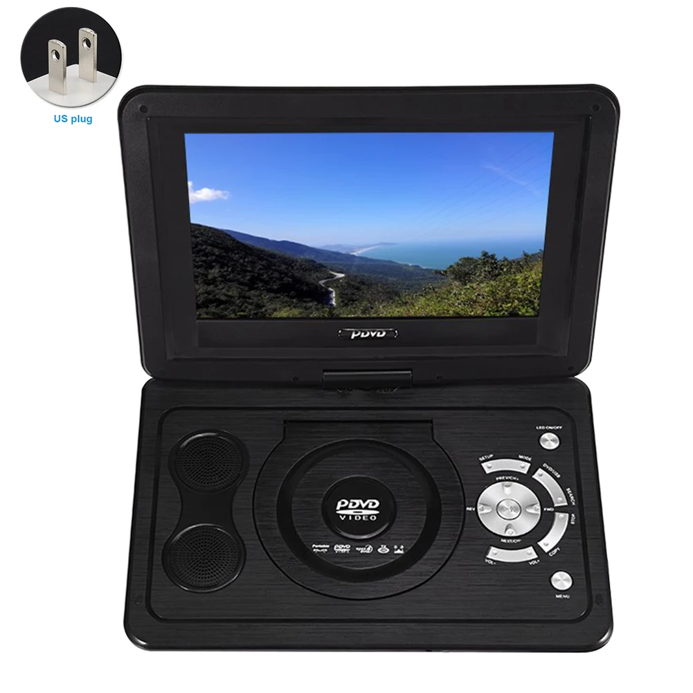 

LCD HD USB DVD Player TV Game Rechargeable Battery Home CD Portable 13.9inch Swivel Screen Outdoor Car Mini
