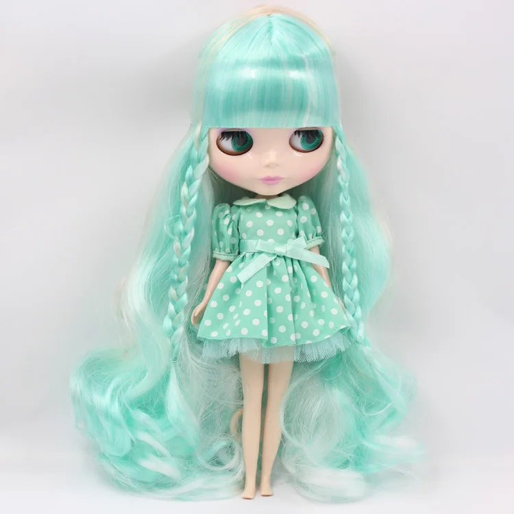 Мятные волосы смешанные обнаженные Blyth кукла подходит для DIY Изменить BJD игрушка для девочек - Цвет: bangs