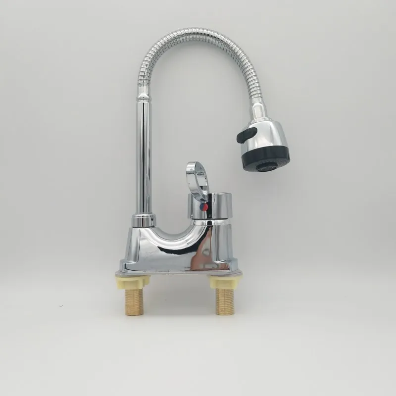 

Vidric wholesale Wanxiang tube bench kitchen faucet Rotating two-speed adjustment hot and cold dish sink faucet