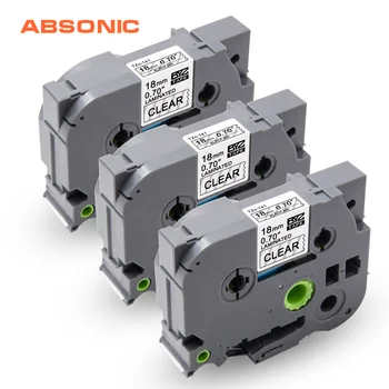

Absonic 3PCS Label Tape TZe-141 Black on Clear 18mm Cassette Ribbon Brother P-touch PT-2300 PT-D400AD PT-D600 PT-P700 LabelMaker