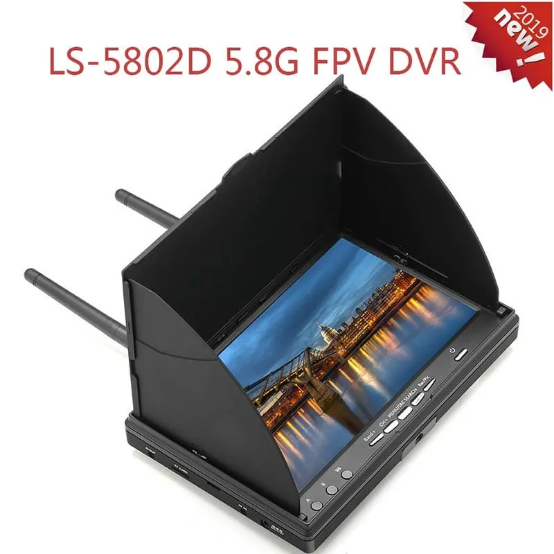 Newst LS 5802D 5 8G FPV DVR 7 дюймов ручной 800*480 экран для RC встроенный двойной модуль