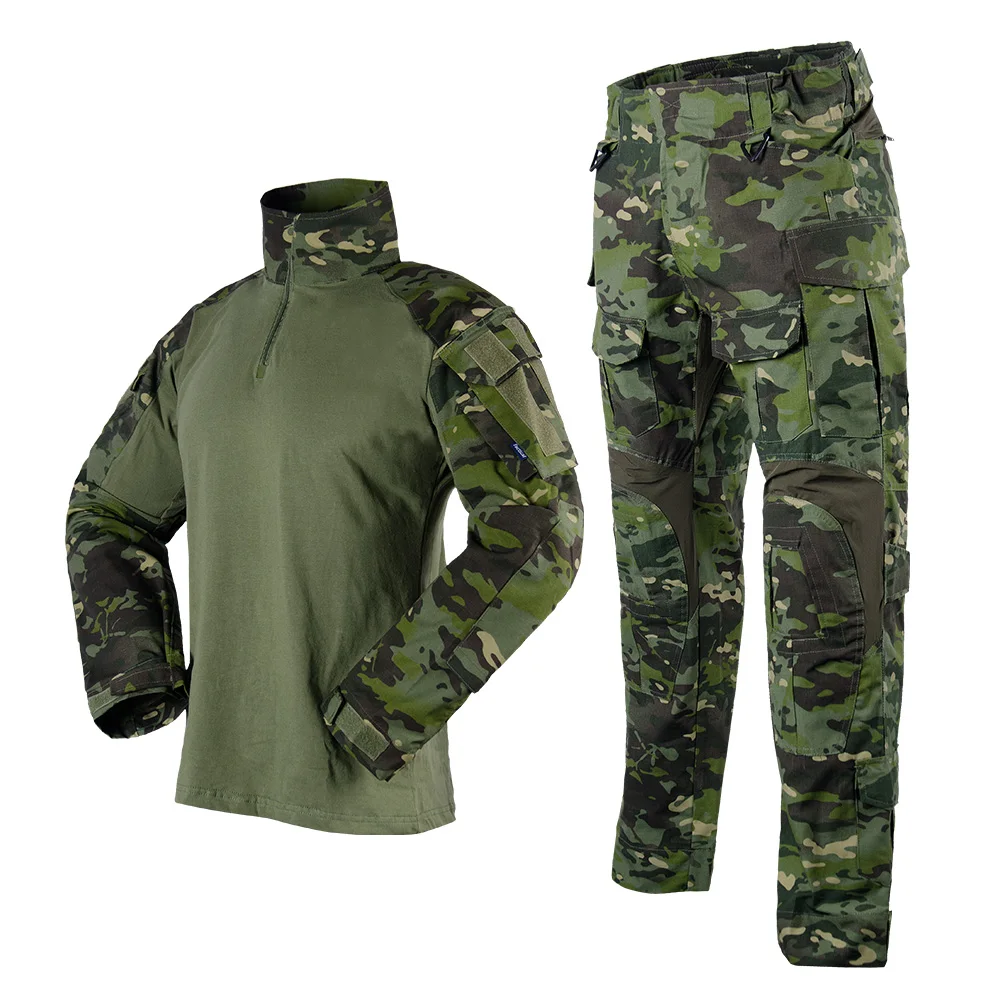Woodland Camouflage Hunting Clothes Military Uniform Tactical G3 Frog Set Combat Suit Airsoft Sniper Shirt + Pants Camuflaje Woodland Camouflage Hunting Clothes Military Uniform Tactical G3 Frog Set Combat Suit Airsoft Sniper Shirt + Pants Camuflaje