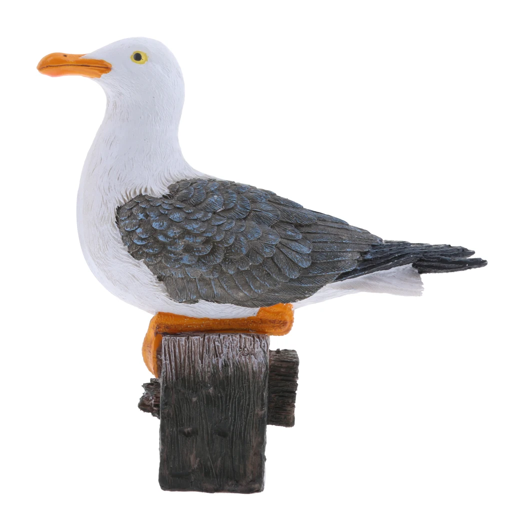 Garden Lawn Patio Craft Landscape Seagull Decor Statue Animal Figurines Figure Sculpture Ornament 