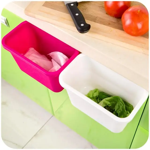 Best Quality Kitchen Cabinet Doors Hanging Plastic Trash Creative Desktop Storage Box