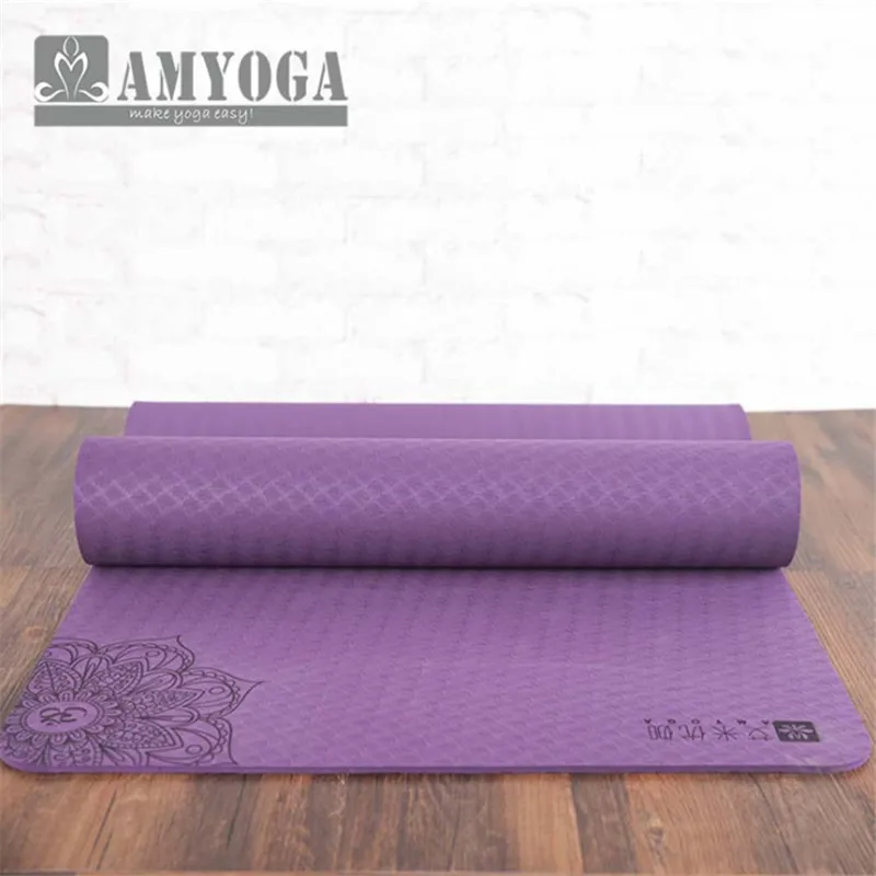 Dature TPE Yoga Mat 6mm Fitness Mat For Fitness Yoga Carpet Gym Mat With Yoga Bag gymnastics mats Balance Pad 183*61cm*6mm
