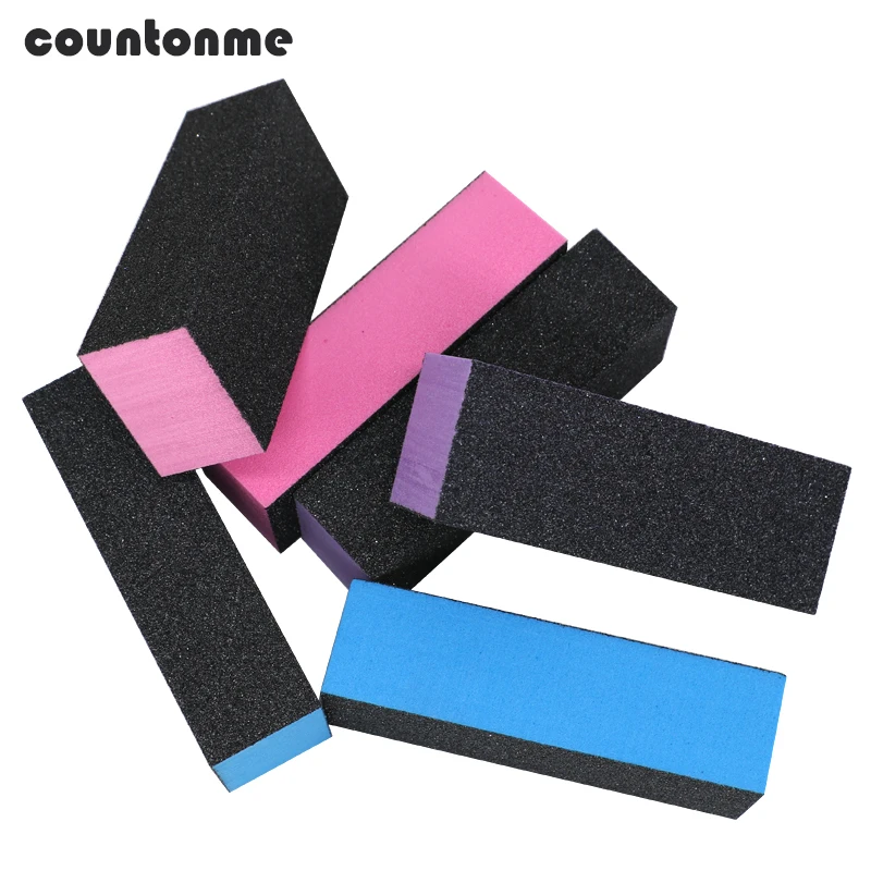 

5Pcs Mix Color Nail File 100/180 Nail Sponge Buffer Block Sanding Rectangular lixa de unha Black Nail Art UV Gel Polishing Tool