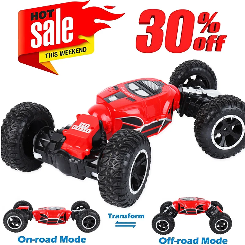 

RC Car Off-Road Vehicles Double Sided Flip RC Stunt Car 4WD 2.4Ghz Remote Control Car Monster Buggy Hobby Car Outdoor qw0035