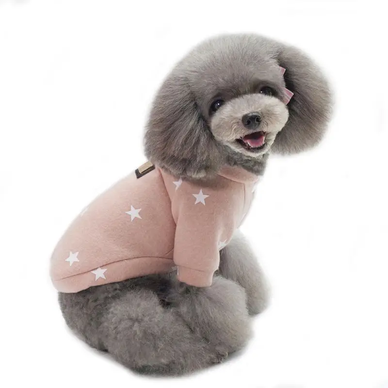 Pet Dogs Cats Warm Hoodies Puppy Clothes Cute Autumn Winter Dog Accessories Coats Jackets Cloth Pentagram Five Stars Pattern