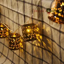 4,5 м 20 сталь Ретро Круглый фонари Батарея светодио дный Led Фея Строка гирлянсветодио дный да свет для Рождество праздник Свадебная вечеринка украшения