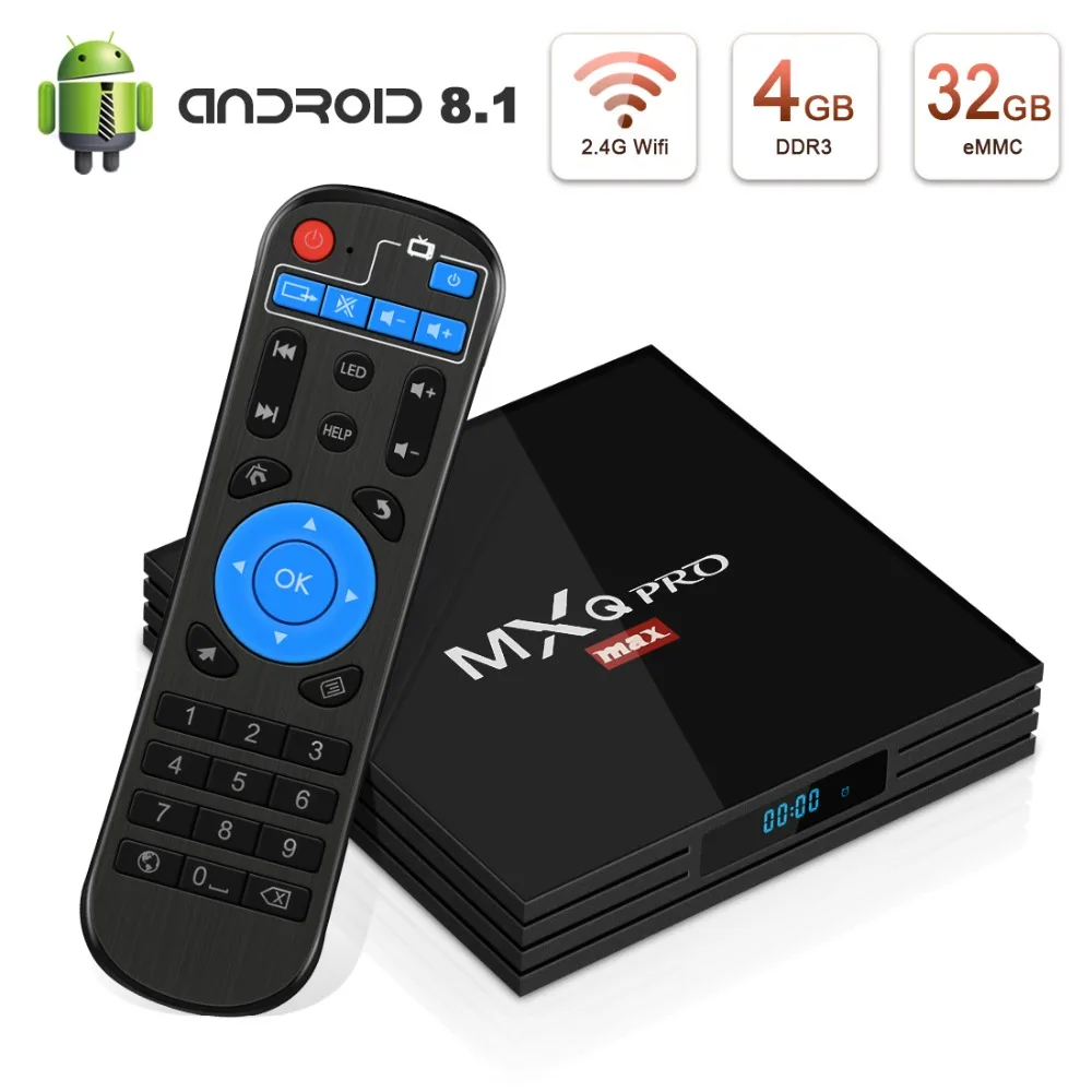 

Leelbox Android 8.1 TV Box 4GB RAM 32GB ROM RK3328 Android Box Support 4k Ultra HD 3D 2.4GHz WiFi H.265 Decoding Bluetooth 4.1