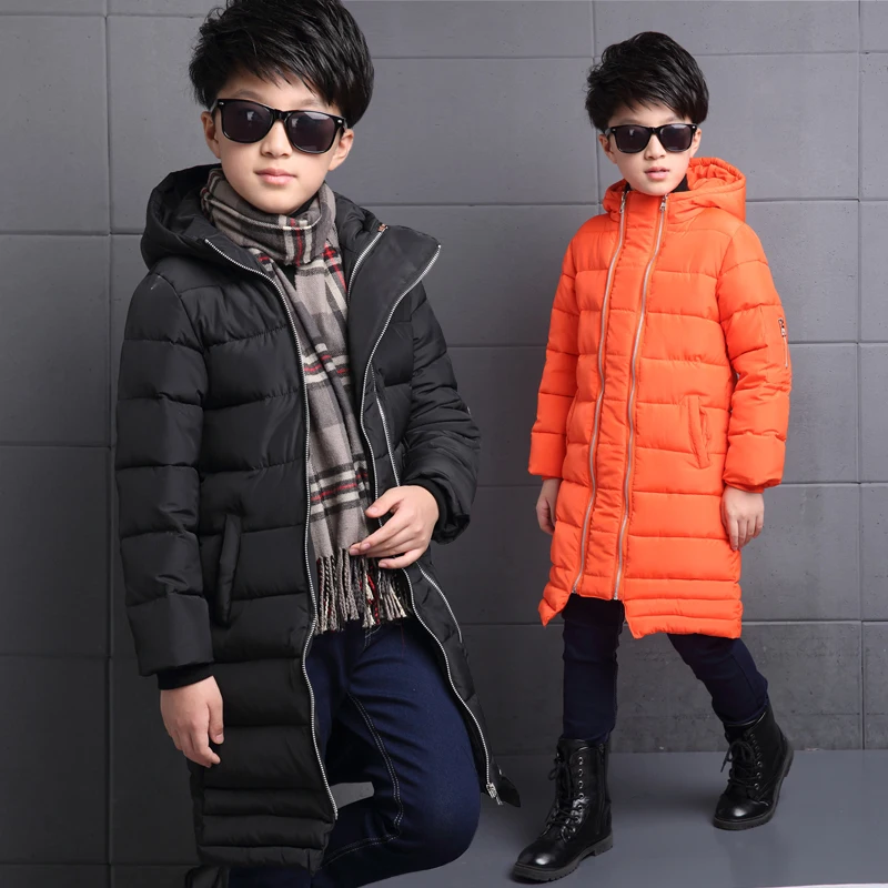 

2016 Winter New Boys Thicken Warm X-Long Overcoat Boy Kids Zipper Cotton-Padded Boys Parkas Children Clothes Thermal Cold-proof