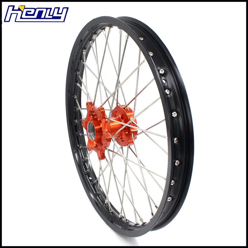 21 ''/19'' MX спиральные диски для мотоциклов наборы для KTM SX XC-W SXF 125 150 250 350 450 505 300 2003- оранжевые ступицы с ЧПУ