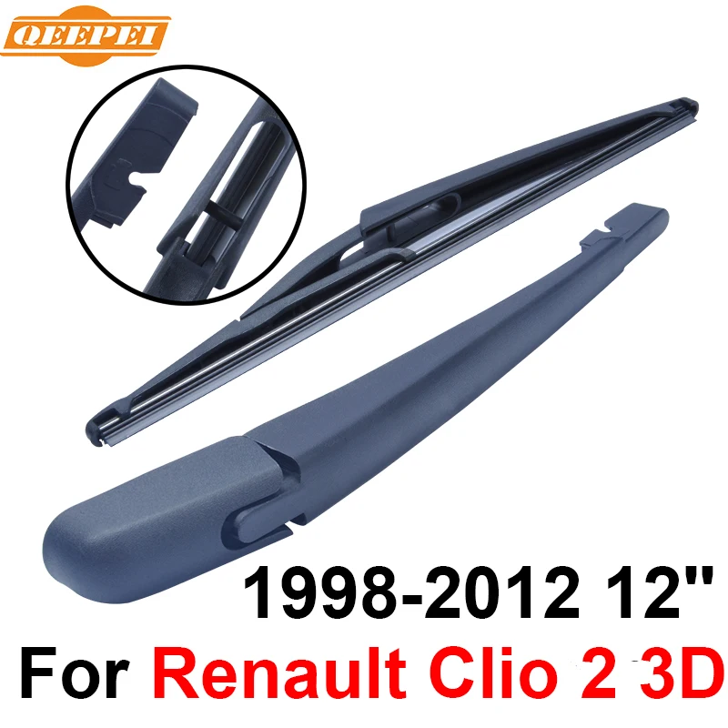 QEEPEI Rear Windscreen Wiper and Arm For Renault Clio 2 3D 1998 2012 12