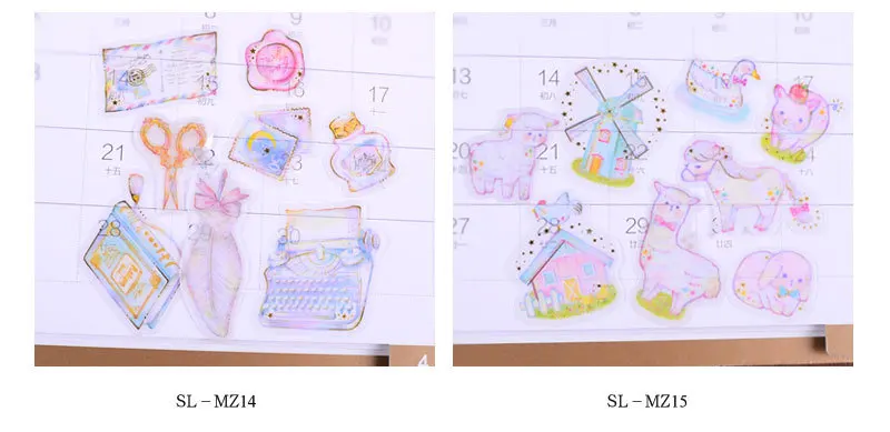 Papelaria Etiquetas Scrapbooking Jamjelly Estética Deriva Garrafas Planejador Kawaii Stickers Q-lia Filofax Coreano 48 Pçs - Set 23 48 pçs set papelaria etiquetas scrapbooking jamjelly