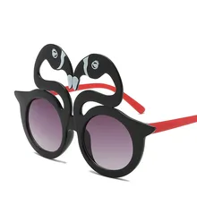 Детские солнцезащитные очки с лебедем, милые детские солнцезащитные очки для девочек, фирменный дизайн, неправильное зеркало, UV400, поляризационные, для улицы, для детей, безопасность, Прямая поставка