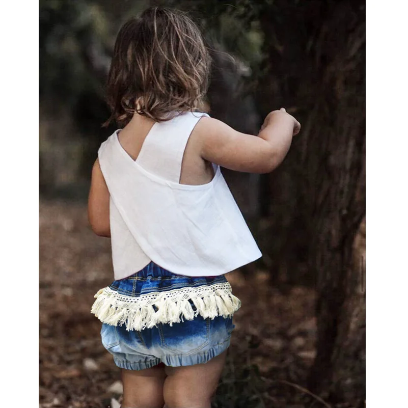2017 Summer Fashion Baby Girl Denim Shorts Bloomer Girls High Wiast PP