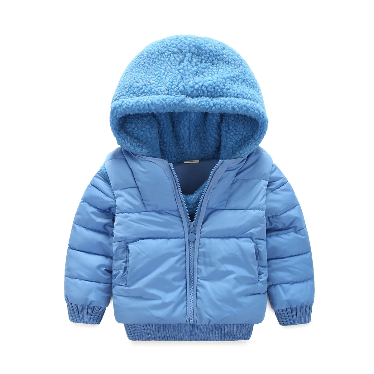 

2017SpringNew Arrivals Hooded Collar Skin-Friendly Man-Made Lamb Wool Warm Thickening BoysAndGirls Cotton Suits(Hoodie+Vest)