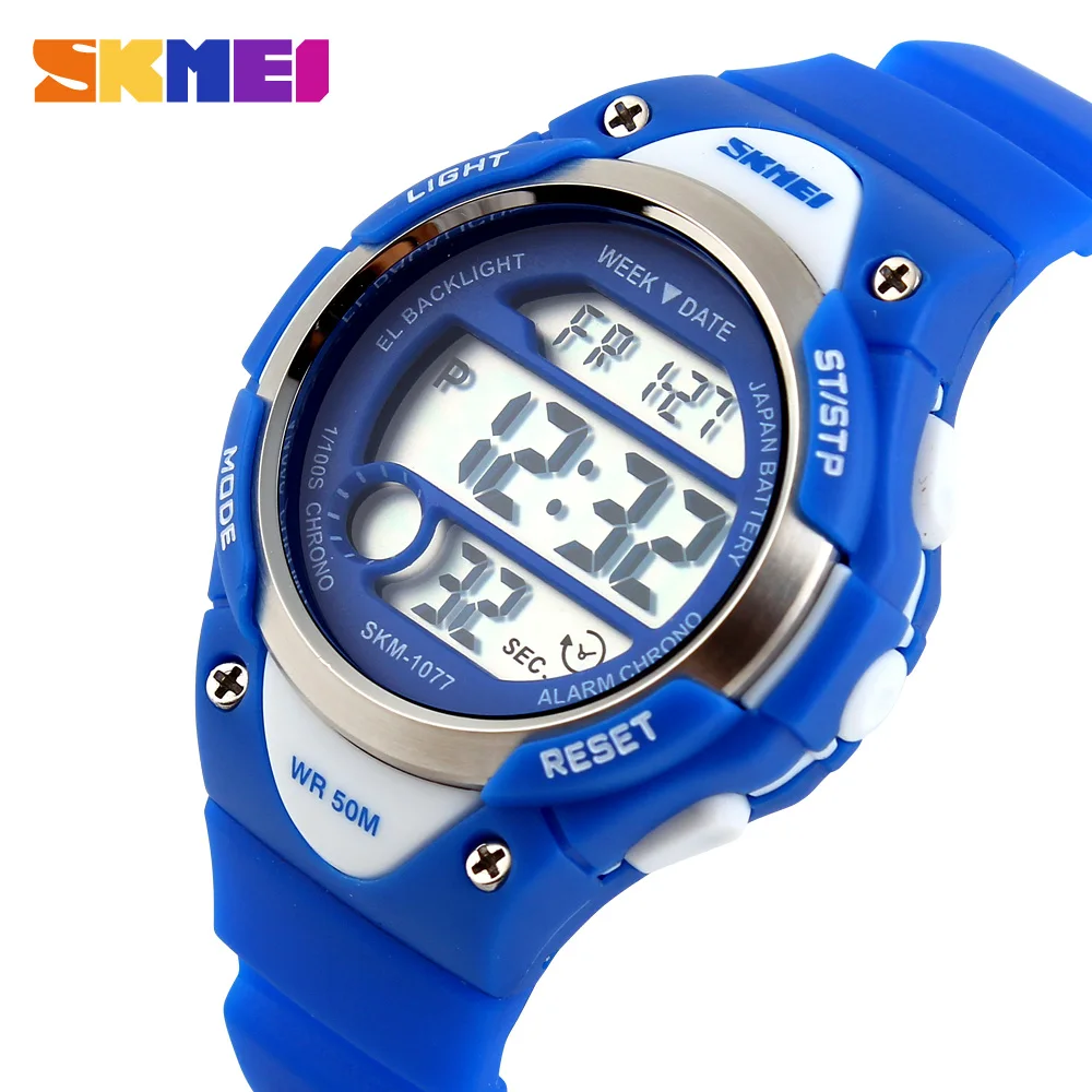 SKMEI Children's Watches Alarm Stopwatch Waterproof Swimming LED Digital Watch For Boy Girls Student Wristwatches