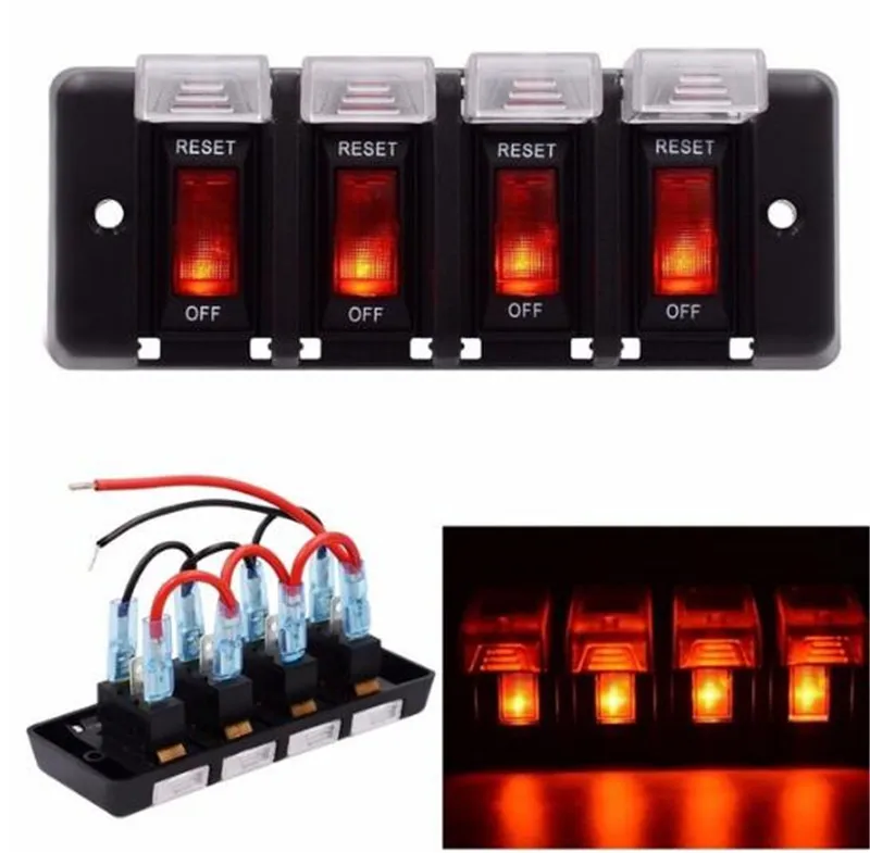 

WUPP 1Pcs Switch Panel Dual USB Charger Cigarette Lighter Voltmeter Circuit Breaker Car Boat Round Rocker ON/OFF SPST Switch Hot