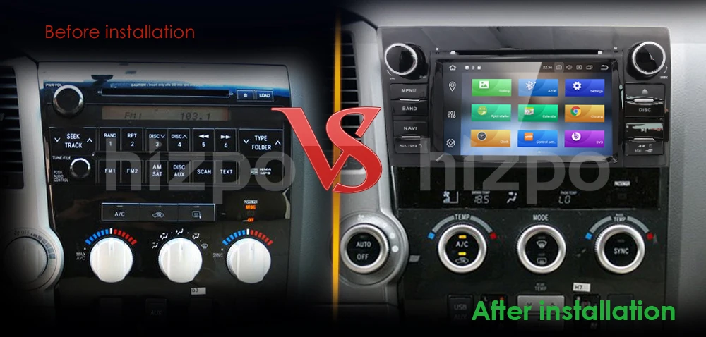 Perfect 2 Din Android 8.0 8Core Car DVD Player For Tundra Sequoia GPS Navigation Stereo Touch Screen 8Core 4GB+32GB Map+Cam 6