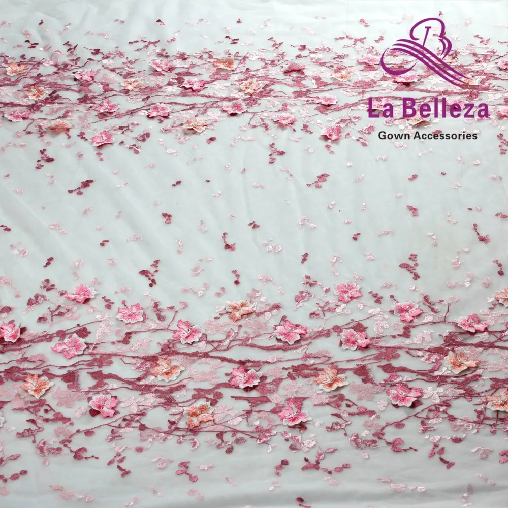 La Belleza Новая розовая/синяя смешанные цвета с 3D цветами жемчуг на сетчатая
