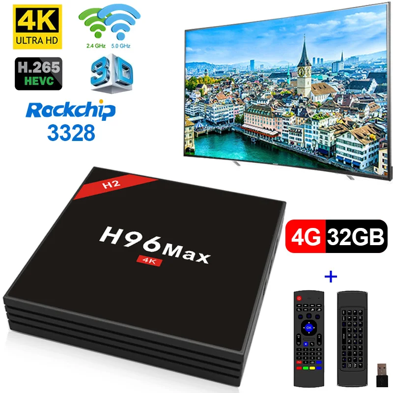 Android 7.1 TV Box h96max 4 gb/32 gb RK3328 Quad-Core 2.4g/5g WiFi 100 m LAN VP9 H.265 HDR10 4 k USB 3.0 di Smart Media Player