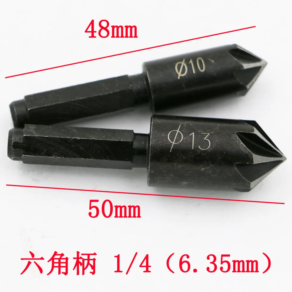 2 Pieces Seven-edged Chamfer Cutter Hole Drill Bits Woodworking Holes Drilling Positioning Chamfered Knife Edge Grinder | Инструменты