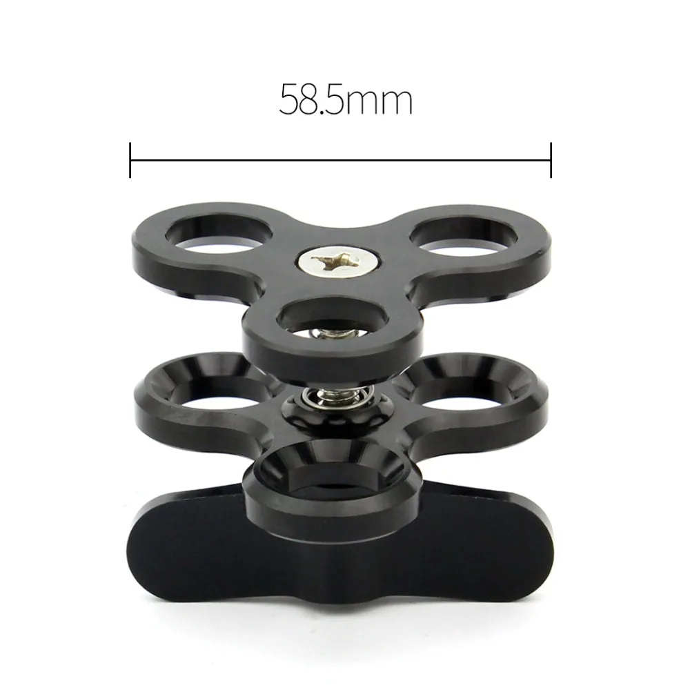 nero accessorio per fotocamera CNC in alluminio per immersioni a sfera luci braccio sfera farfalla clip triplo morsetto adattatore compatibile con Gopro 5 6 BGNing nero accessorio per fotocamera CNC in alluminio per immersioni a sfera luci braccio sfera farfalla clip triplo morsetto adattatore compatibile con Gopro 5 6 BGNing