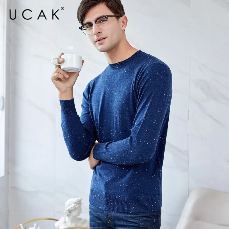 UCAK Brand Merino Wool Sweater Men Streetwear Fashion Starry Night Pull Homme Autumn Winter Cashmere Sweaters Pullover Men U3047 UCAK Brand Merino Wool Sweater Men Streetwear Fashion Starry Night Pull Homme Autumn Winter Cashmere Sweaters Pullover Men U3047