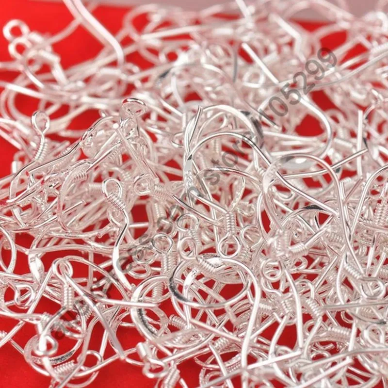 Fast Shipping Handmade 200pcs Shiny 925 Sterling Silver Earring Hook Accessories For Making DIY Jewelry Wholesale 20pcs lot 925 sterling silver bale pinch clasp bail pendant connector for diy necklace jewelry making findings wholesale