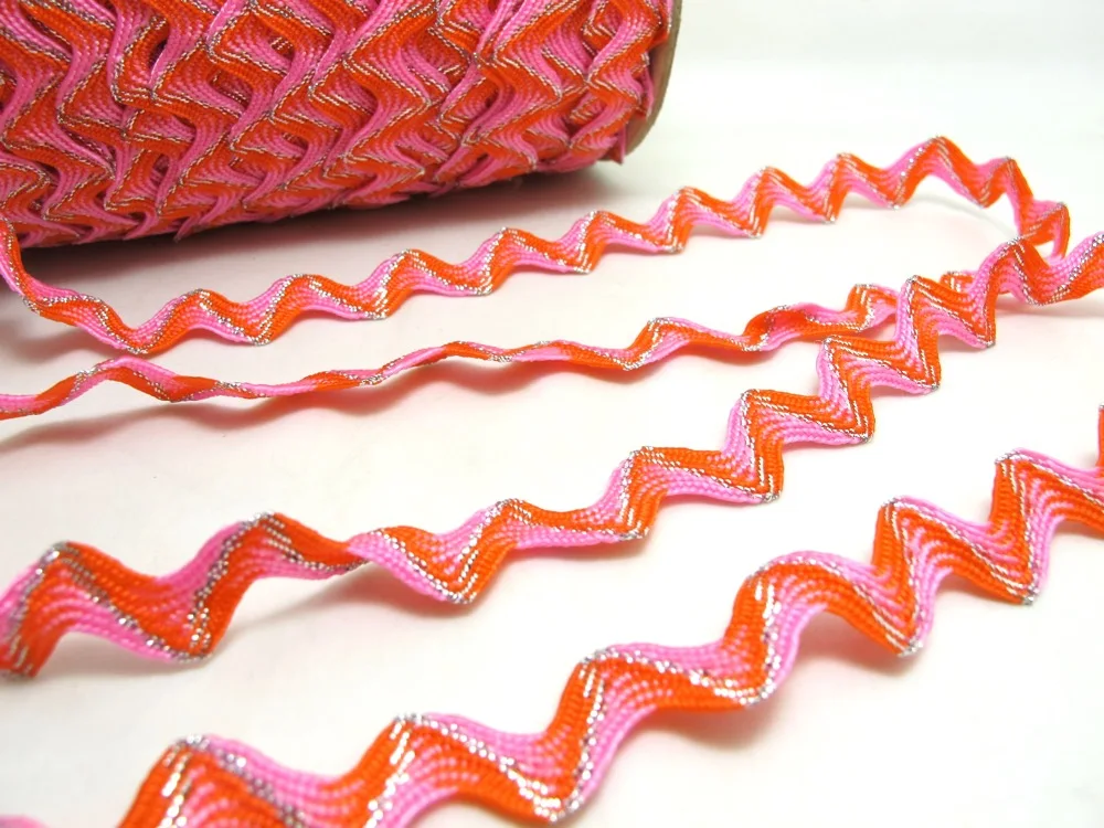 3/4" Novelty RIC Rac Zig Zag Trimming - 25 Yards - Color Options! (Lt. Blue Multi