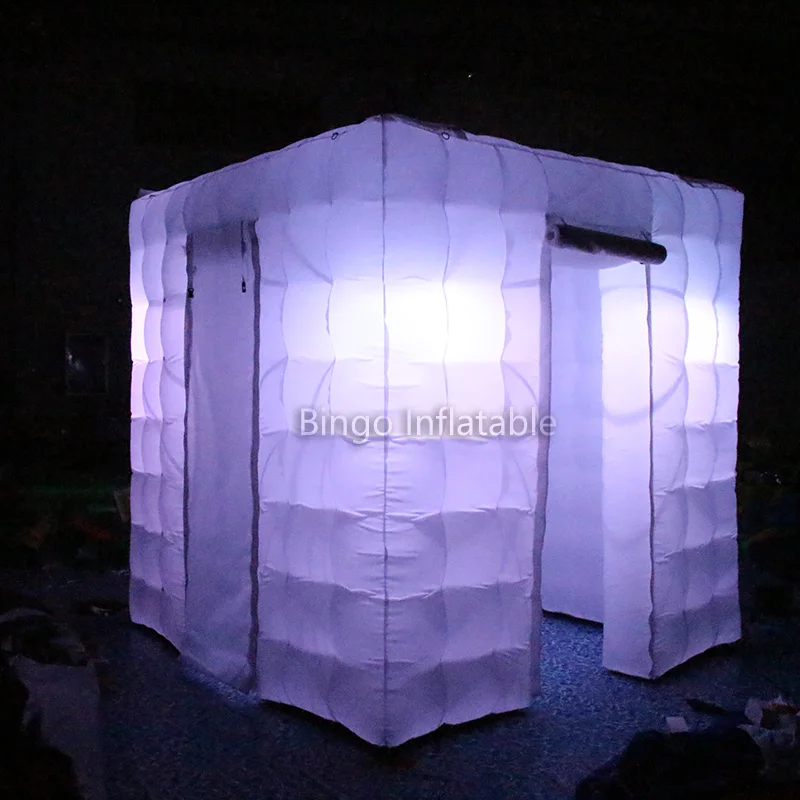  inflatable photobooth tent with ledTWO Doors Inflatable Portable Photo Booth Tent with Free Props K