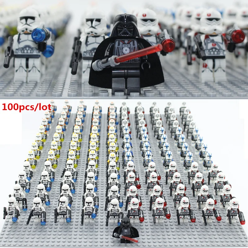 

100pcs/lot Building block figures starwarsIII no baseplate Educational Anime Compatible With Legoe Baseplate for gift